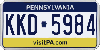 PA license plate KKD5984