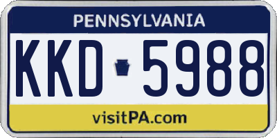 PA license plate KKD5988
