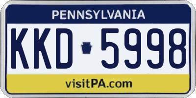 PA license plate KKD5998