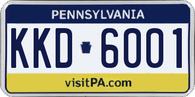 PA license plate KKD6001
