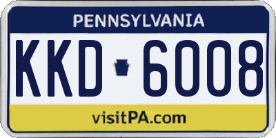 PA license plate KKD6008