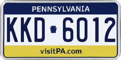 PA license plate KKD6012