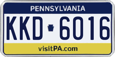 PA license plate KKD6016