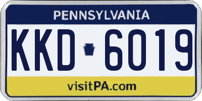 PA license plate KKD6019