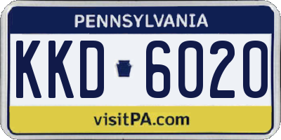 PA license plate KKD6020