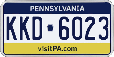 PA license plate KKD6023
