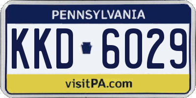 PA license plate KKD6029