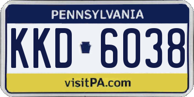 PA license plate KKD6038