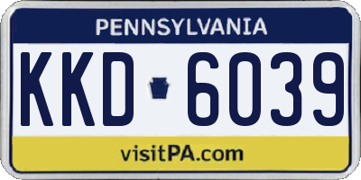 PA license plate KKD6039