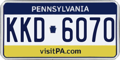 PA license plate KKD6070