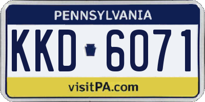 PA license plate KKD6071