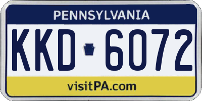 PA license plate KKD6072