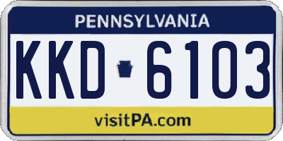 PA license plate KKD6103