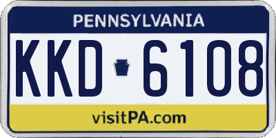PA license plate KKD6108