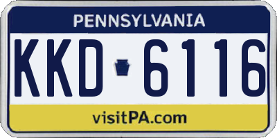PA license plate KKD6116