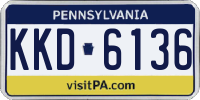 PA license plate KKD6136