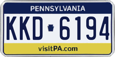 PA license plate KKD6194