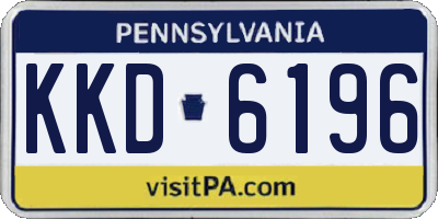 PA license plate KKD6196