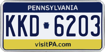 PA license plate KKD6203