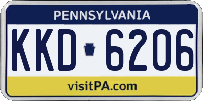 PA license plate KKD6206