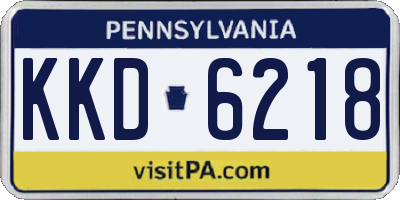 PA license plate KKD6218