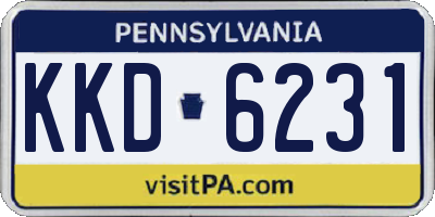 PA license plate KKD6231