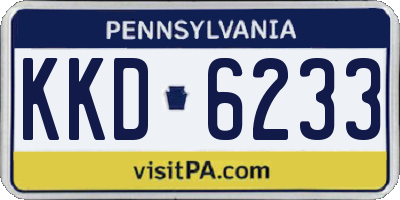 PA license plate KKD6233
