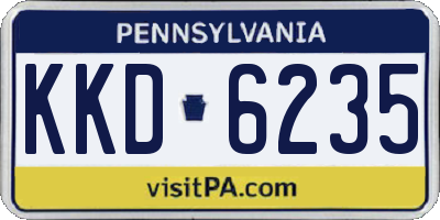 PA license plate KKD6235
