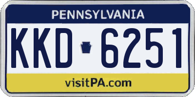 PA license plate KKD6251