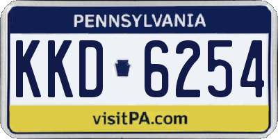PA license plate KKD6254