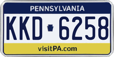 PA license plate KKD6258