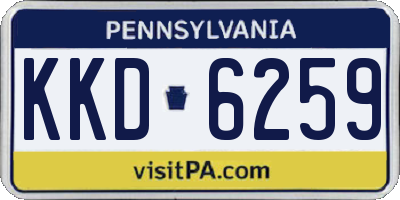 PA license plate KKD6259