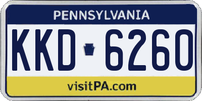 PA license plate KKD6260