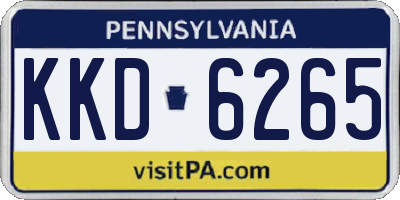 PA license plate KKD6265