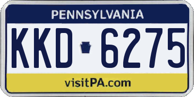 PA license plate KKD6275
