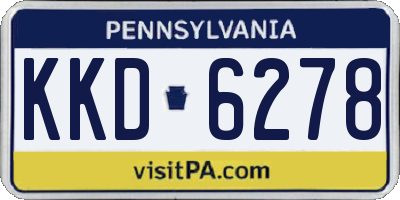 PA license plate KKD6278