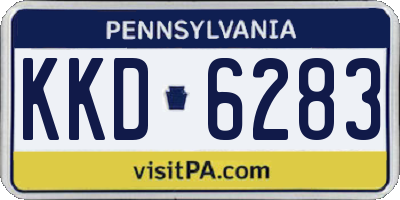 PA license plate KKD6283