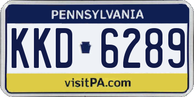 PA license plate KKD6289