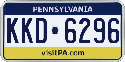 PA license plate KKD6296