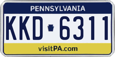 PA license plate KKD6311
