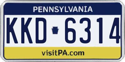 PA license plate KKD6314