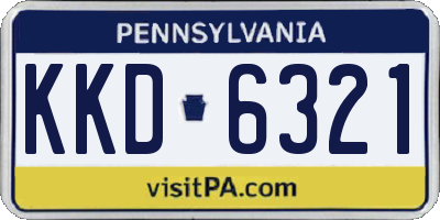 PA license plate KKD6321