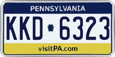 PA license plate KKD6323