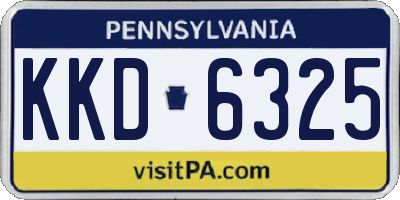 PA license plate KKD6325
