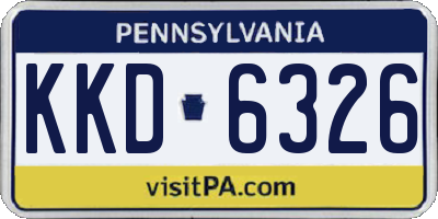 PA license plate KKD6326