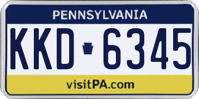 PA license plate KKD6345
