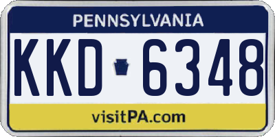 PA license plate KKD6348