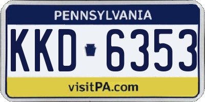 PA license plate KKD6353