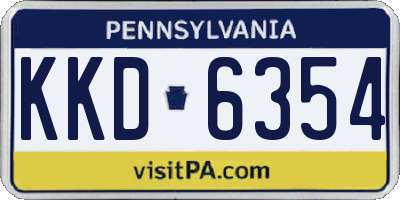 PA license plate KKD6354