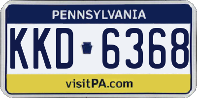 PA license plate KKD6368